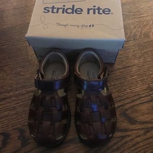 Stride Rite Brown Harper Sandals. Baby boy size 6.